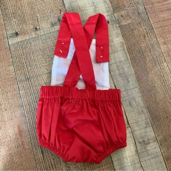 The Oaks size 6M Apparel 4th of July firecracker romper overall jumper in red - Picture 3 of 4